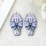 12Pcs Pastel Goth Halloween Charms Acrylic Coffin Jewlery Findings