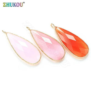38mm Gradient Glass Pendant CZ Charms for DIY Necklace