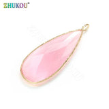 38mm Gradient Glass Pendant CZ Charms for DIY Necklace