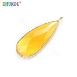 38mm Gradient Glass Pendant CZ Charms for DIY Necklace