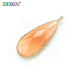 38mm Gradient Glass Pendant CZ Charms for DIY Necklace