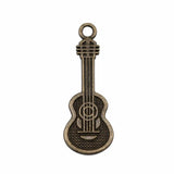 20pcs Guitar Charms Pendant Antique Silver for DIY Jewelry Making