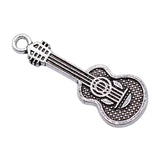 20pcs Guitar Charms Pendant Antique Silver for DIY Jewelry Making
