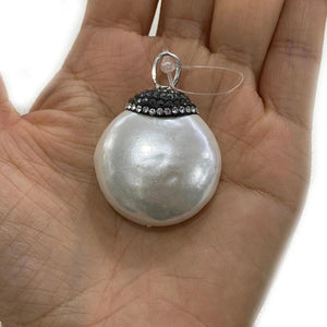 32mm Shell Pearl Necklace Pendant - DIY Jewelry Accessory