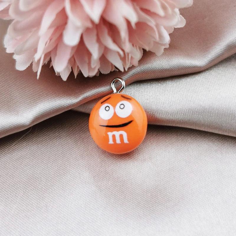 20pcs Chocolate Bean Resin Charm Pendants Round Beads DIY Earring Jewel