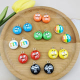 20pcs Chocolate Bean Resin Charm Pendants Round Beads DIY Earring Jewel
