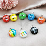 20pcs Chocolate Bean Resin Charm Pendants Round Beads DIY Earring Jewel