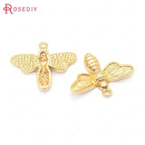 6PCS 24K Plated Dragonfly & Bee Charms - DIY Jewelry Findings Earrings