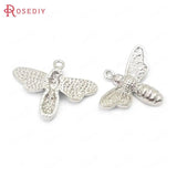 6PCS 24K Plated Dragonfly & Bee Charms - DIY Jewelry Findings Earrings