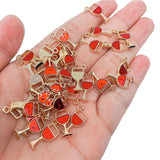 Peixin 20Pcs Red Wine Glass Enamel Alloy Charm DIY Jewelry Making Supplies