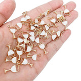 Peixin 20Pcs Red Wine Glass Enamel Alloy Charm DIY Jewelry Making Supplies