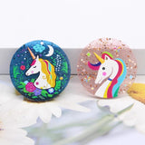 6pcs Unicorn Couple Earring Charms Round Foil Pendant DIY Jewelry Making