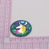 6pcs Unicorn Couple Earring Charms Round Foil Pendant DIY Jewelry Making