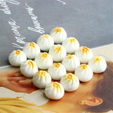 10Pcs Mini Steamed Bun Charms Resin Cabochons DIY Accessories