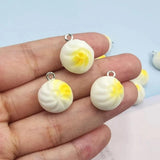 10Pcs Mini Steamed Bun Charms Resin Cabochons DIY Accessories