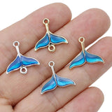 10Pcs Enamel Whale Tail Charms for DIY Jewelry Making