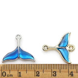 10Pcs Enamel Whale Tail Charms for DIY Jewelry Making