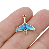 10Pcs Enamel Whale Tail Charms for DIY Jewelry Making