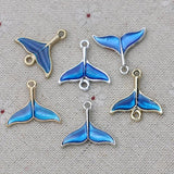 10Pcs Enamel Whale Tail Charms for DIY Jewelry Making
