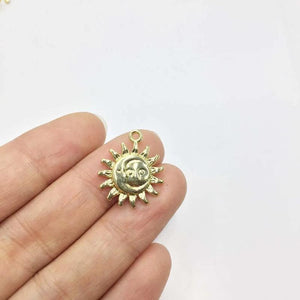 20pcs 15mm Sun Gold/Silver Plated Alloy Charms Pendant DIY Necklace