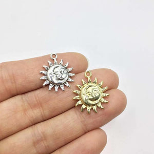 20pcs 15mm Sun Gold/Silver Plated Alloy Charms Pendant DIY Necklace