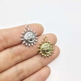 20pcs 15mm Sun Gold/Silver Plated Alloy Charms Pendant DIY Necklace