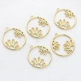 10pcs/lot Metal Hollow Flowers Charms DIY Jewelry Making