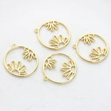 10pcs/lot Metal Hollow Flowers Charms DIY Jewelry Making