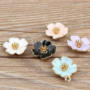 10pcs Hibiscus Mutabilis Pendant Charm DIY Necklace Bracelet Making