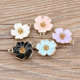 10pcs Hibiscus Mutabilis Pendant Charm DIY Necklace Bracelet Making