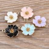 10pcs Hibiscus Mutabilis Pendant Charm DIY Necklace Bracelet Making