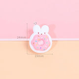 10pcs Strawberry Donut Resin Animal Charms Pendant DIY