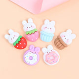 10pcs Strawberry Donut Resin Animal Charms Pendant DIY