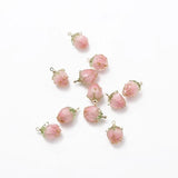 Copper Metal Charms Resin Strawberry Charms 2pcs/lot DIY Jewelry Making Finding