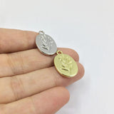 20pcs 12*18mm Oval Grass Print Zinc Alloy Charms Pendant DIY Necklace