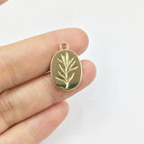 20pcs 12*18mm Oval Grass Print Zinc Alloy Charms Pendant DIY Necklace