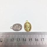 20pcs 12*18mm Oval Grass Print Zinc Alloy Charms Pendant DIY Necklace