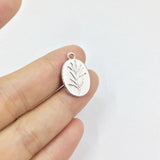 20pcs 12*18mm Oval Grass Print Zinc Alloy Charms Pendant DIY Necklace