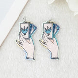 10 Pcs Tarot Cards Divination Charms Acrylic Punk Gothic Jewelry Findings