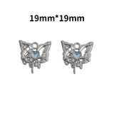 10Pcs Alloy Butterfly Hearts Zircon Charms Jewelry Making