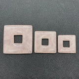 Pink Crystal Quartz Square Cutout Pendant for DIY Jewelry Making