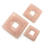 Pink Crystal Quartz Square Cutout Pendant for DIY Jewelry Making