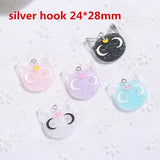 20Pcs Cat Charms Necklace Pendant Keychain DIY Jewelry Findings