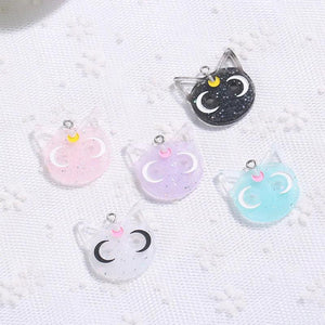 20Pcs Cat Charms Necklace Pendant Keychain DIY Jewelry Findings