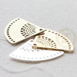 Solid Brass Fan Charm 32x25mm