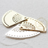 Solid Brass Fan Charm 32x25mm