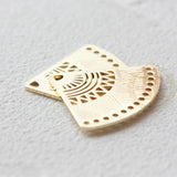 Solid Brass Fan Charm 32x25mm