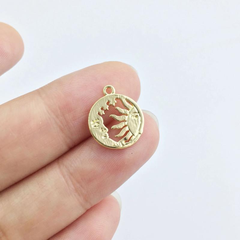 20pcs 12mm Sun with Moon Zinc Alloy Jewelry DIY 2 Colors