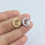 20pcs 12mm Sun with Moon Zinc Alloy Jewelry DIY 2 Colors