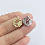 20pcs 12mm Sun with Moon Zinc Alloy Jewelry DIY 2 Colors